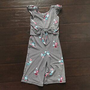 Striped Floral Girls' Romper